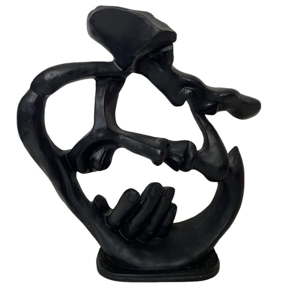 Face of Love Art Abstract Sculpture Embrace Modern Black Rostro Del Amor